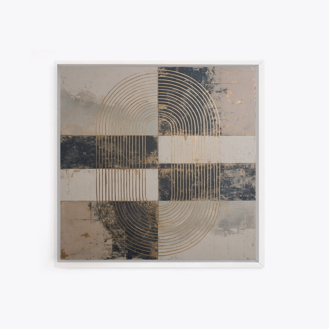 Single Gold Line Curve on Charcoal Canvas Print, Minimalist Art, Gallery Decor, Living Room Decor, Fine Art, Minimal, MIN-1x1-17