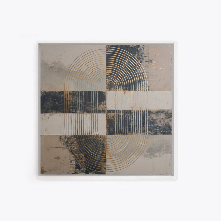 Single Gold Line Curve on Charcoal Canvas Print, Minimalist Art, Gallery Decor, Living Room Decor, Fine Art, Minimal, MIN-1x1-17