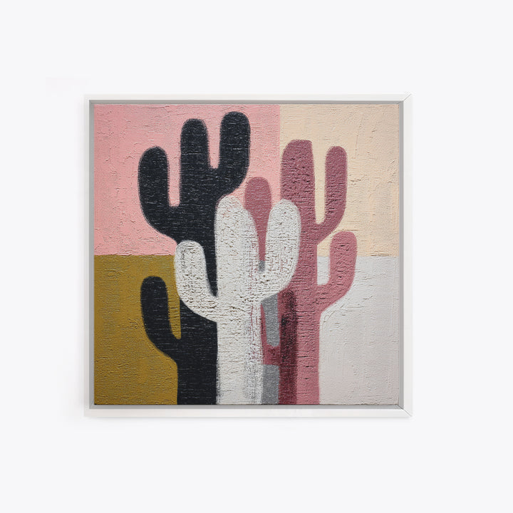 Black and White Cactus Silhouette Canvas Print, Minimalist Art, Minimalist, Living Room Decor, Fine Art, Minimal, Black Art, MIN-1x1-20