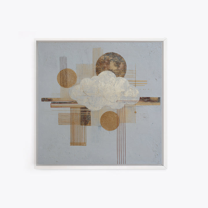 Small Cloud Study Framed Canvas Print, Minimalist Art, Neutral Decor, Living Room Decor, Fine Art, Minimal, Home Decor, MIN-1x1-21