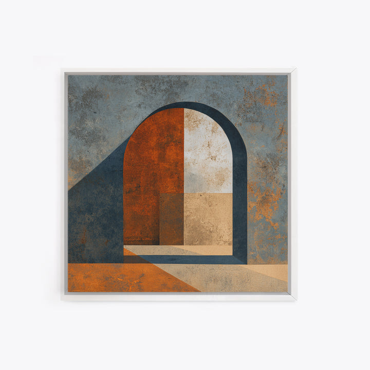 Monochrome Arch and Shadow Composition Framed Canvas Print, Minimalist Art, Gallery Decor, Living Room Decor, Fine Art, Minimal, MIN-1x1-32