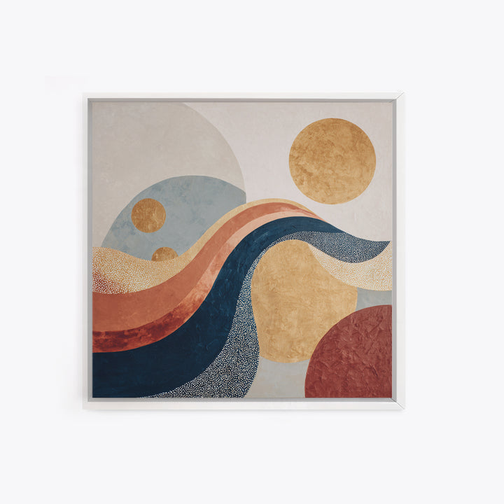 Minimal Abstract Wave Line Framed Canvas Print, Minimalist Art, Boho Decor, Living Room Decor, Minimal, Digital Prints, MIN-1x1-37