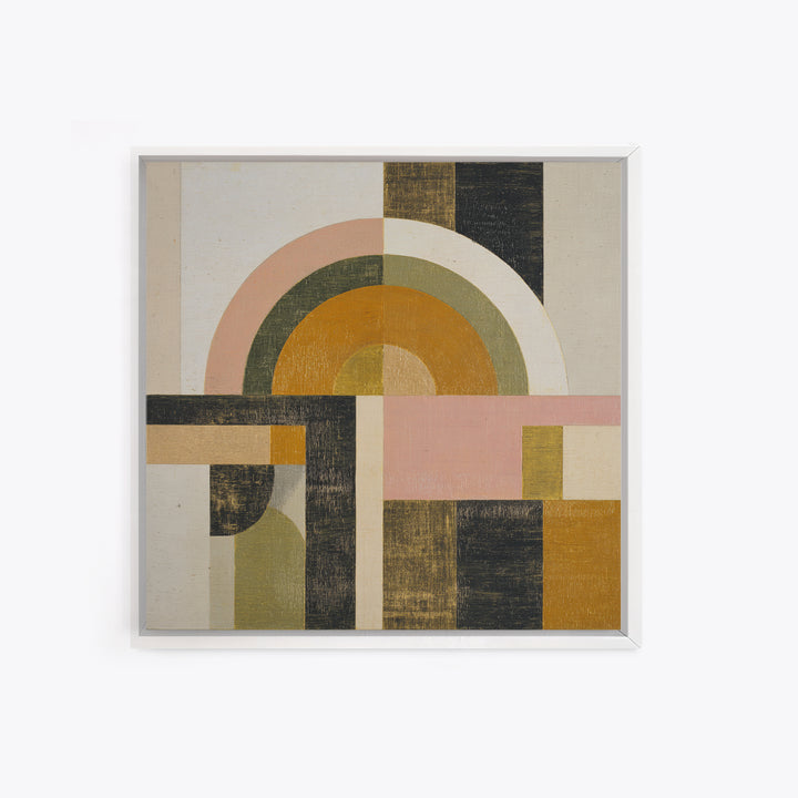 Simple Geometric Sun Framed Canvas Print, Minimalist Art, Living Room Decor, Abstract Art, Minimal, Modern Decor, MIN-1x1-39
