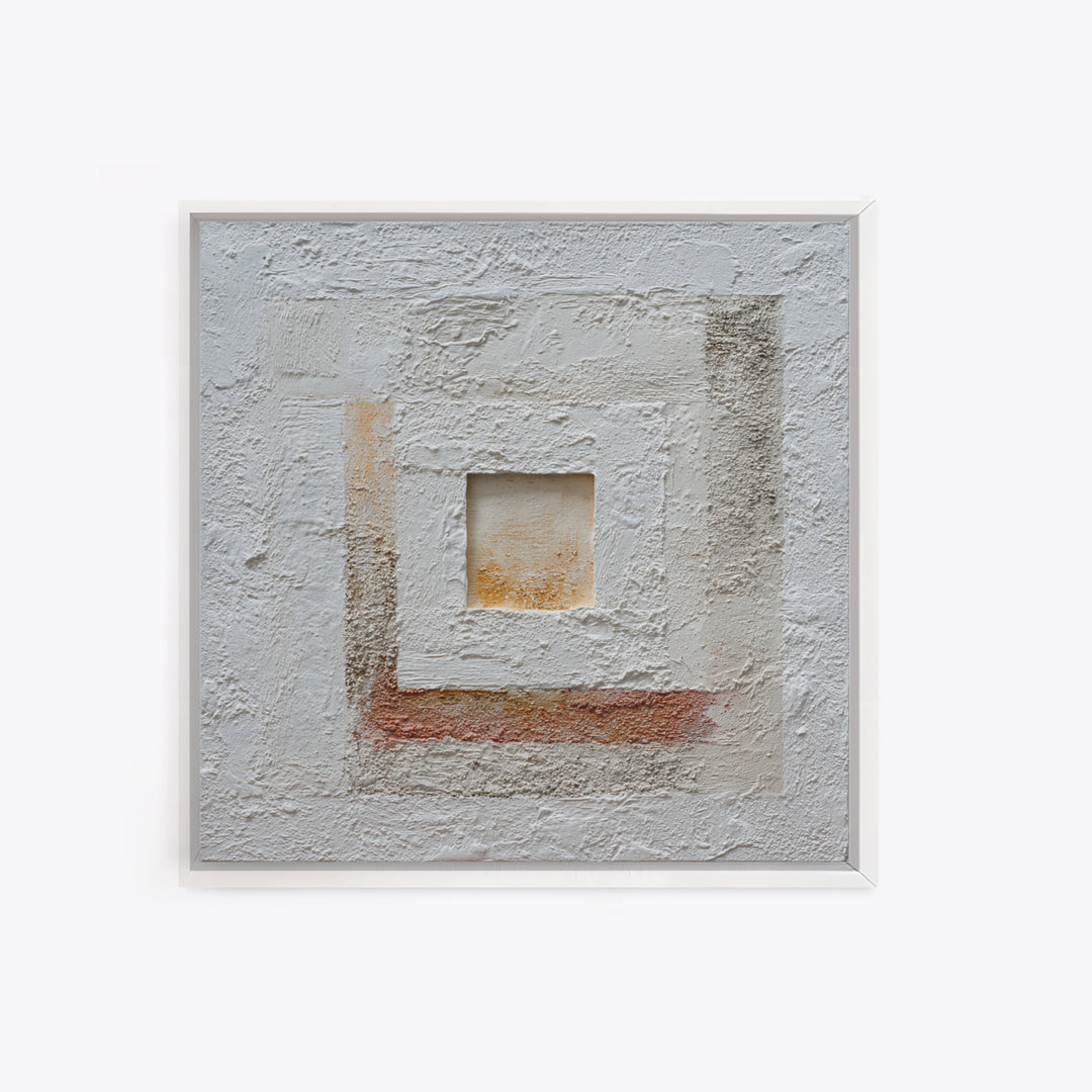 White on White Plaster Texture Study Framed Canvas Print, Minimalist Art, Room Decor, Living Room Decor, Fine Art, Minimal, MIN-1x1-40