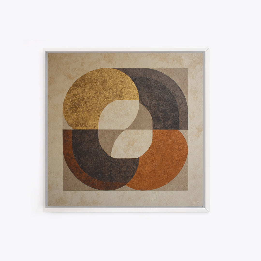 Two Overlapping Organic Shapes Framed Canvas Print, Minimalist Art, Abstract Wall Art, Living Room Decor, Fine Art, Minimal, MIN-1x1-43