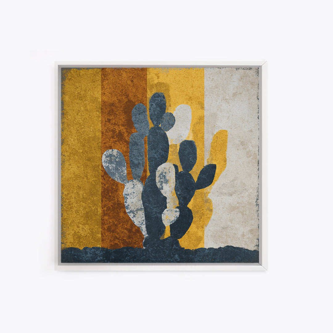 Black and White Cactus Silhouette Framed Canvas Print, Minimalist Art, Digital Wall Art, Living Room Decor, Fine Art, Minimal, MIN-1x1-44