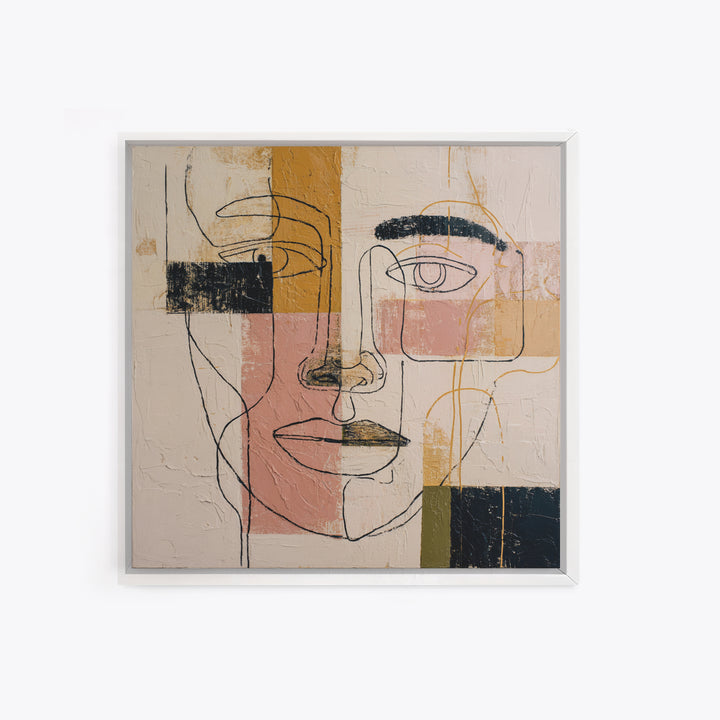 Single Continuous Line Female Face Canvas Print, Minimalist Art, Fine Art Print, Living Room Decor, Oil Painting, Minimal, MIN-1x1-5