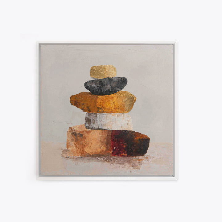 Quiet Stone Stack Canvas Print, Minimalist Art, Gallery Decor, Living Room Decor, Fine Art, Minimal, Wall Art, Home Decor, MIN-1x1-59