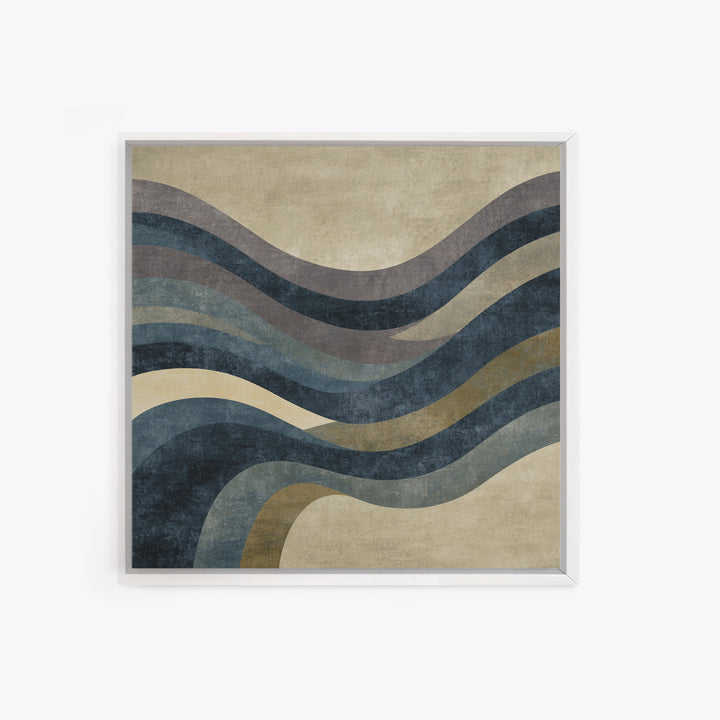 Minimal Abstract Wave Line Framed Canvas Print, Minimalist Art, Boho Decor, Living Room Decor, Minimal, Digital Prints, MIN-1x1-61