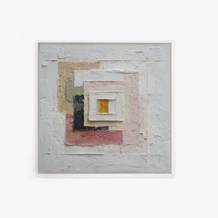 White on White Plaster Texture Study Framed Canvas Print, Minimalist Art, Digital Print, Living Room Decor, Fine Art, Minimal, MIN-1x1-64