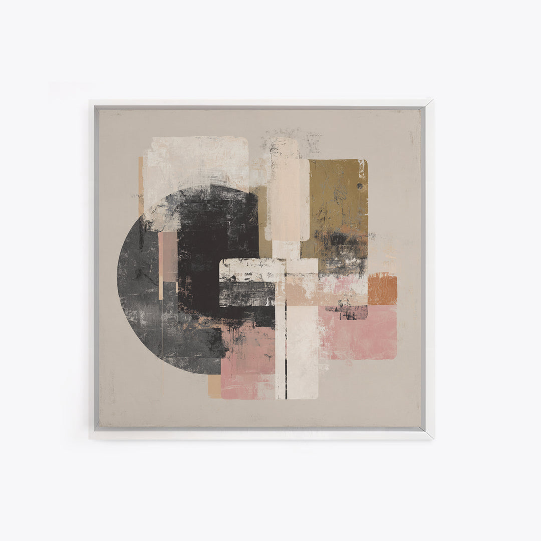 Two Overlapping Organic Shapes Framed Canvas Print, Minimalist Art, Modern Decor, Living Room Decor, Abstract Art, Minimal, MIN-1x1-67