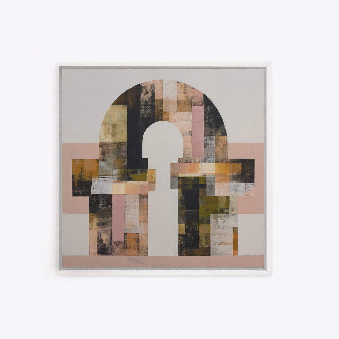 Monochrome Arch and Shadow Composition Framed Canvas Print, Minimalist Art, Art Print, Living Room Decor, Fine Art, Minimal, MIN-1x1-8