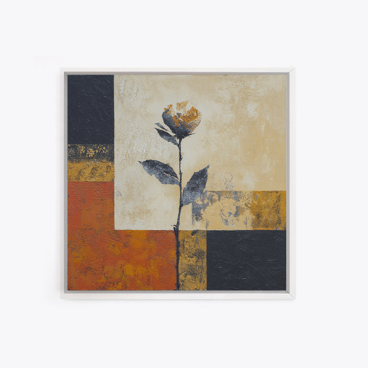 Single Flower Stem Framed Canvas Print, Minimalist Art, Modern Wall Art, Living Room Decor, Fine Art, Minimal, MIN-1x1-84