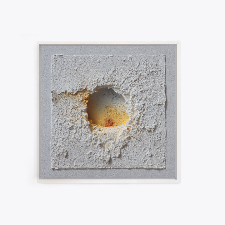 White on White Plaster Texture Study Framed Canvas Print, Minimalist Art, Minimalist Decor, Living Room Decor, Minimal, MIN-1x1-88