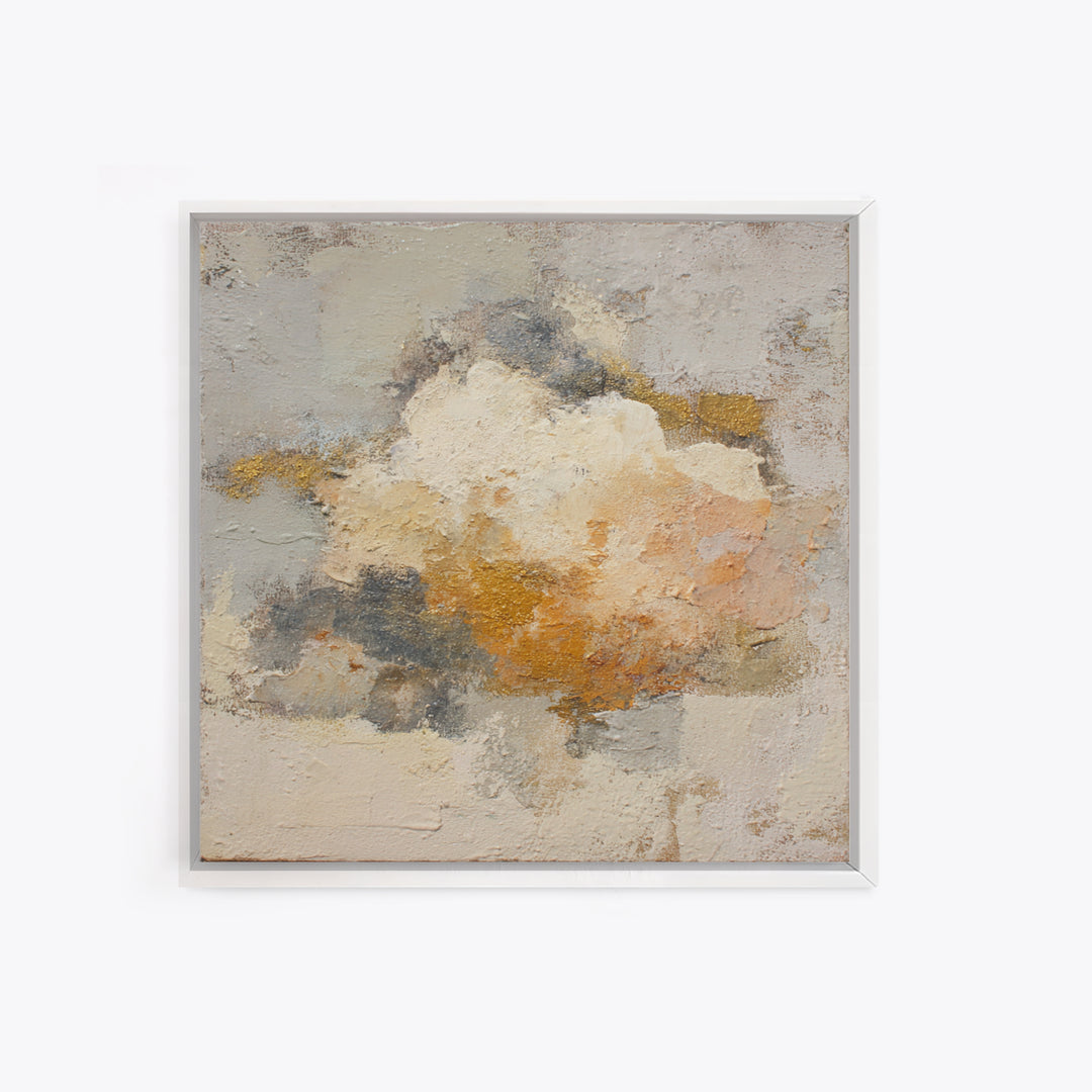 Small Cloud Study Framed Canvas Print, Minimalist Art, Wall Art, Living Room Decor, Oil Painting, Minimal, Large Wall Art, MIN-1x1-93