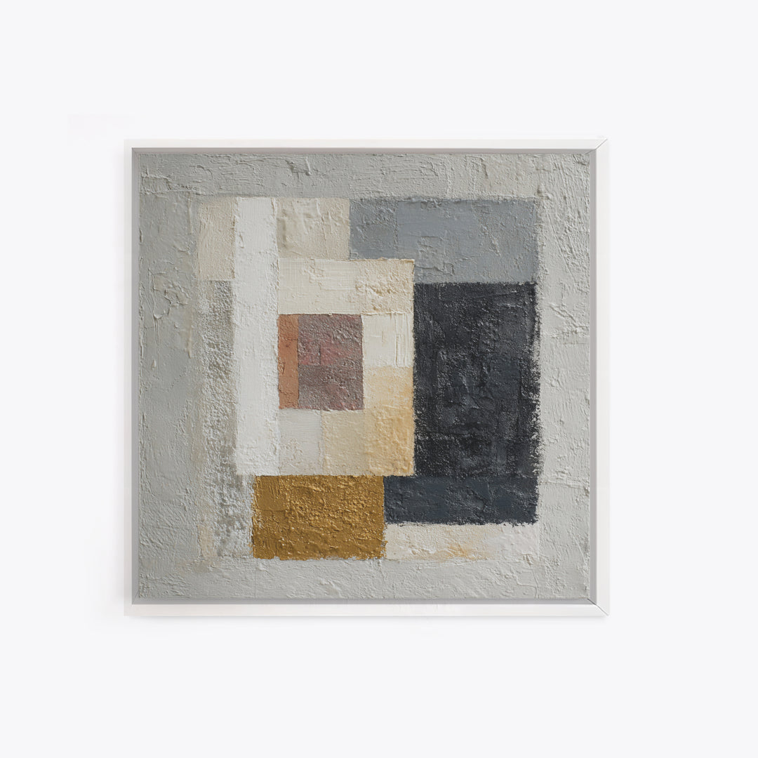 Calm Rectangle Composition Framed Canvas Print, Minimalist Art, Digital Prints, Living Room Decor, Fine Art, Minimal, MIN-1x1-96