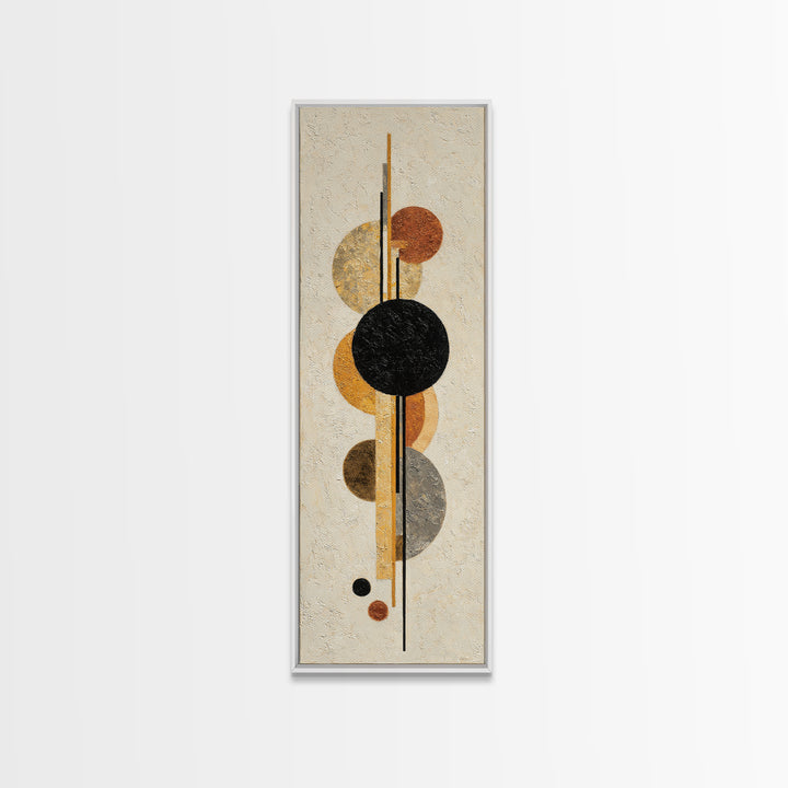 Single Black Circle on Warm Ivory Ground Canvas Print, Minimalist Art, Minimalist Decor, Living Room Decor, Fine Art, Minimal, MIN-1x3-13