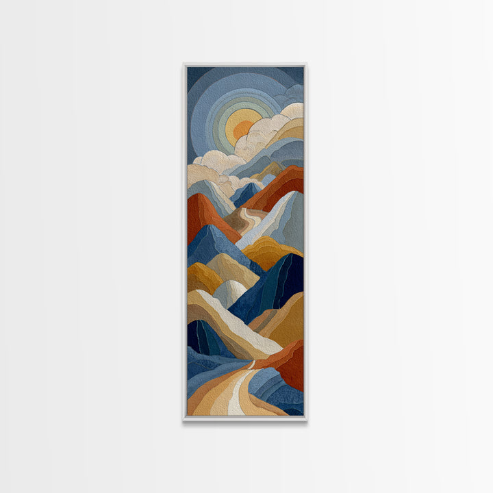 Thin Line Mountain Canvas Print, Minimalist Art, Gallery Decor, Living Room Decor, Fine Art, Minimal, Wall Art, Home Decor, MIN-1x3-14