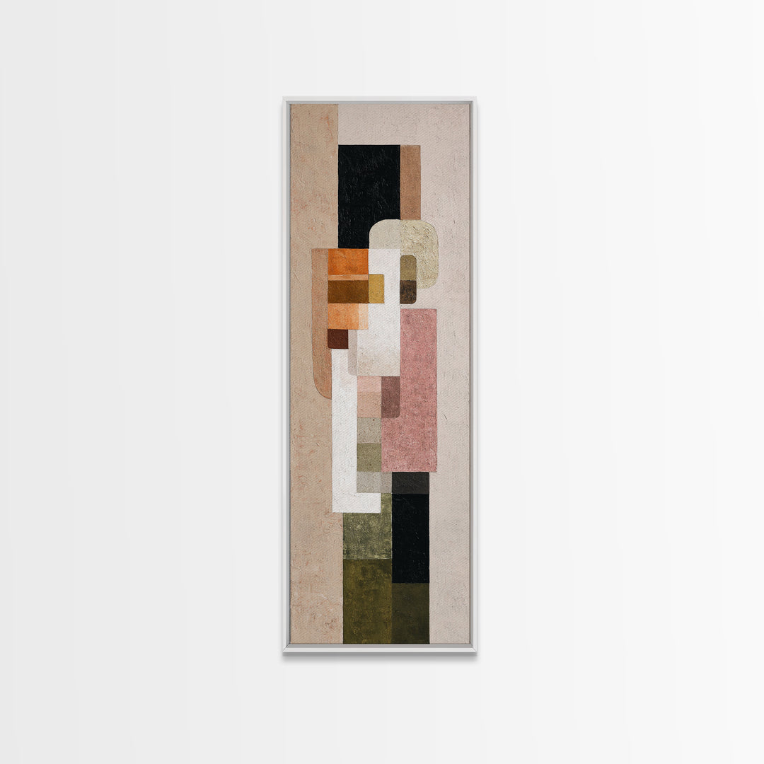 Calm Rectangle Composition Framed Canvas Print, Minimalist Art, Digital Prints, Living Room Decor, Fine Art, Minimal, MIN-1x3-36
