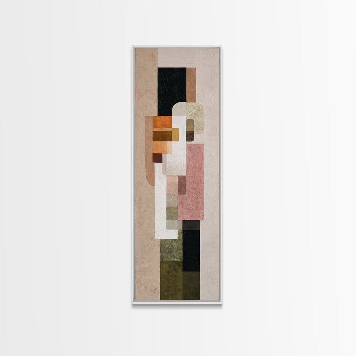 Calm Rectangle Composition Framed Canvas Print, Minimalist Art, Digital Prints, Living Room Decor, Fine Art, Minimal, MIN-1x3-36