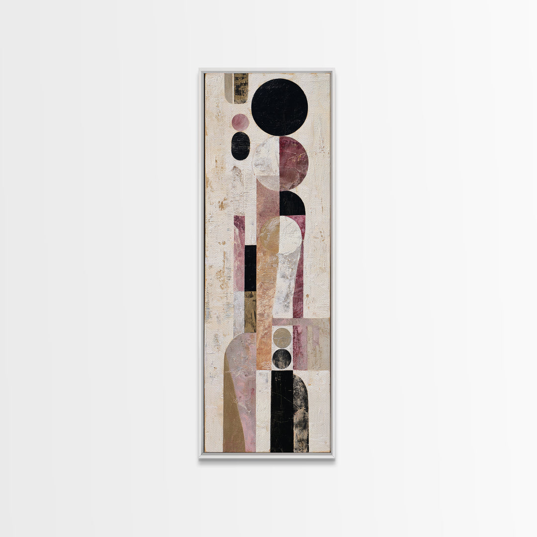 Single Black Circle on Warm Ivory Ground Canvas Print, Minimalist Art, Minimalist Decor, Living Room Decor, Fine Art, Minimal, MIN-1x3-37