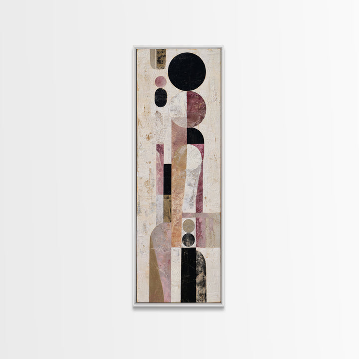 Single Black Circle on Warm Ivory Ground Canvas Print, Minimalist Art, Minimalist Decor, Living Room Decor, Fine Art, Minimal, MIN-1x3-37