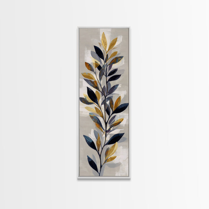 Minimal Branch Silhouette Canvas Print, Minimalist Art, Black Art, Living Room Decor, Oil Painting, Minimal, MIN-1x3-39