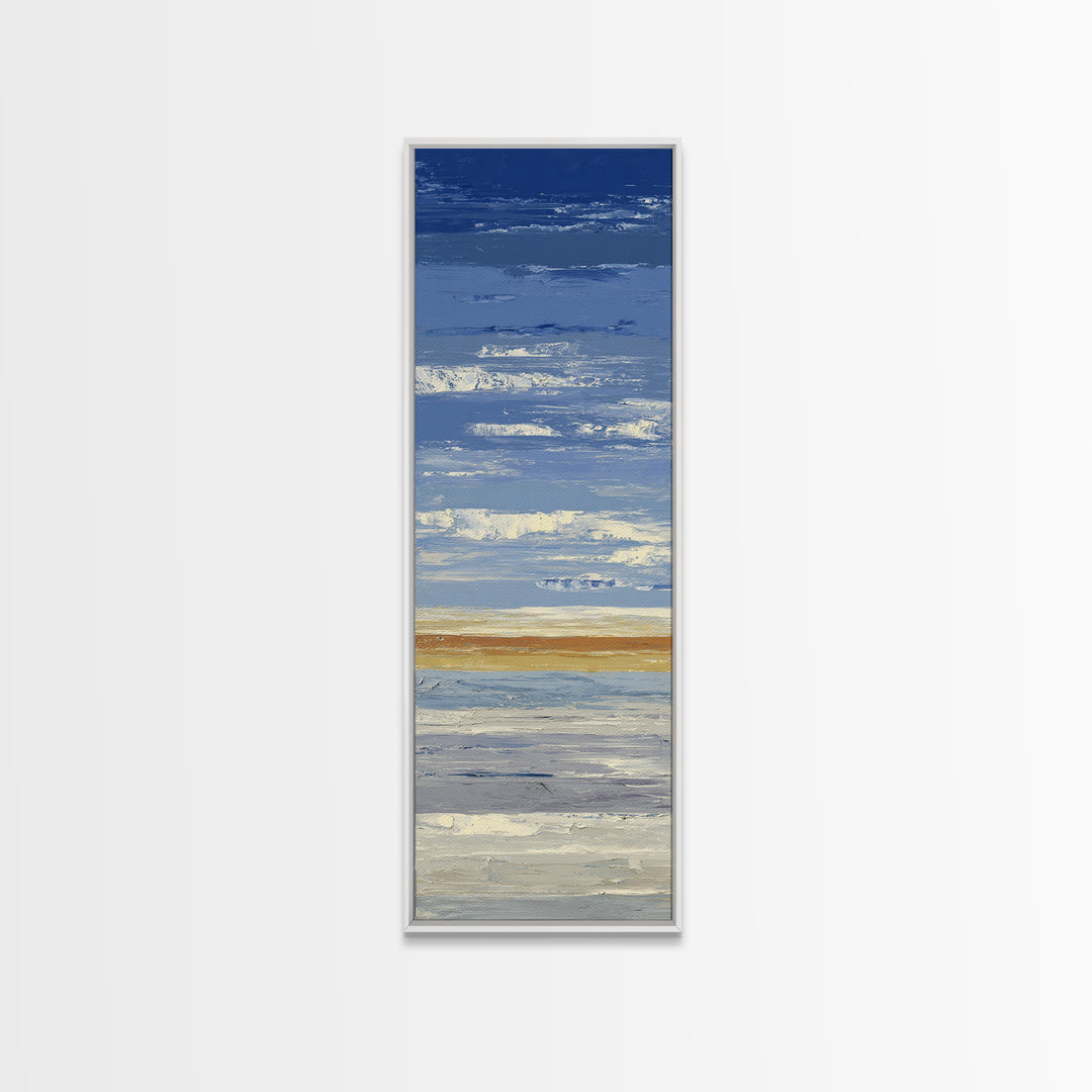 Simple Blue Horizon Canvas Print, Minimalist Art, Neutral Decor, Living Room Decor, Oil Painting, Minimal, Home Decor, MIN-1x3-42