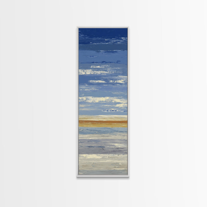 Simple Blue Horizon Canvas Print, Minimalist Art, Neutral Decor, Living Room Decor, Oil Painting, Minimal, Home Decor, MIN-1x3-42