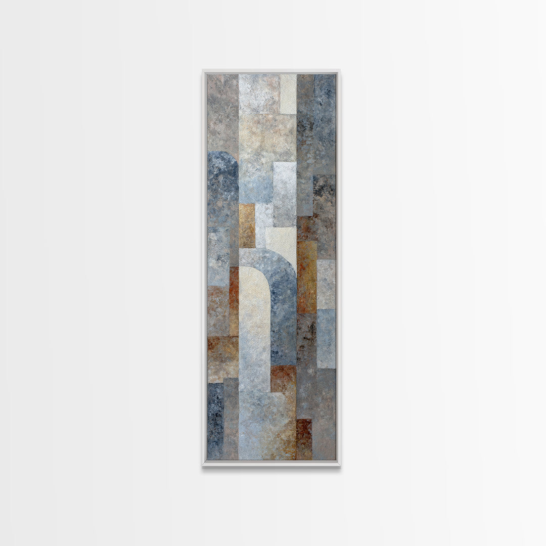Minimal Moon over a Pale Ocean Framed Canvas Print, Minimalist Art, Wall Art, Living Room Decor, Fine Art, Minimal, MIN-1x3-45