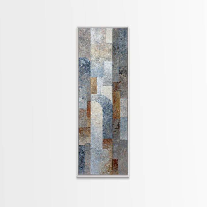 Minimal Moon over a Pale Ocean Framed Canvas Print, Minimalist Art, Wall Art, Living Room Decor, Fine Art, Minimal, MIN-1x3-45