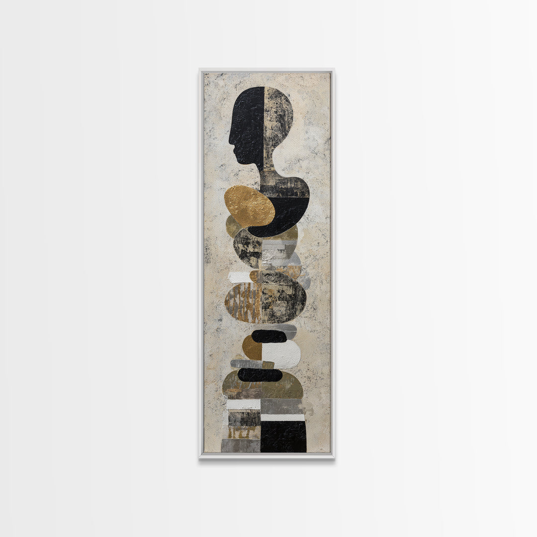 Single Gold Line Curve on Charcoal Canvas Print, Minimalist Art, Fine Art Print, Living Room Decor, Abstract Art, Minimal, MIN-1x3-5