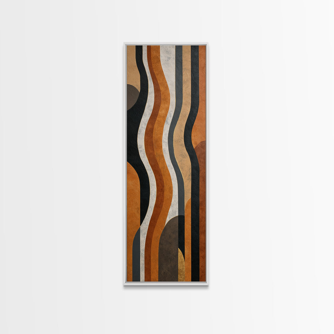 Single Gold Line Curve on Charcoal Framed Canvas Print, Minimalist Art, Living Room Decor, Abstract Art, Minimal, MIN-1x3-53