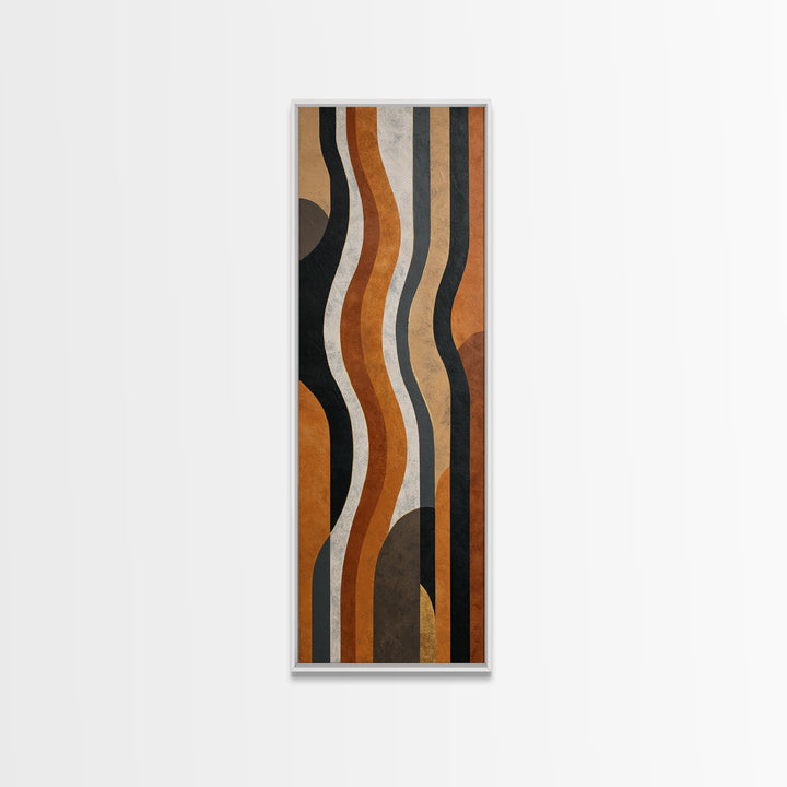 Single Gold Line Curve on Charcoal Framed Canvas Print, Minimalist Art, Living Room Decor, Abstract Art, Minimal, MIN-1x3-53