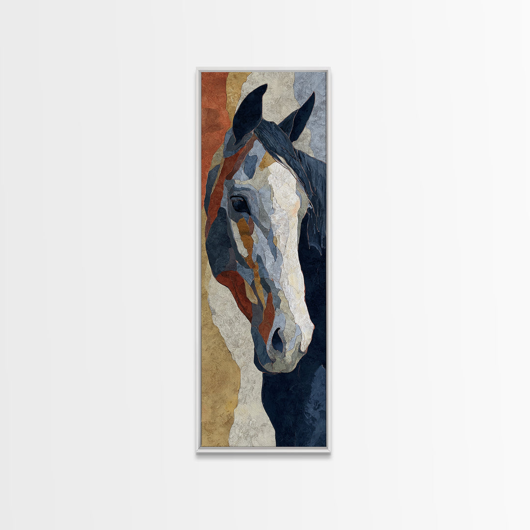 Minimal Horse Contour Framed Canvas Print, Minimalist Art, Modern Art, Living Room Decor, Oil Painting, Minimal, MIN-1x3-54