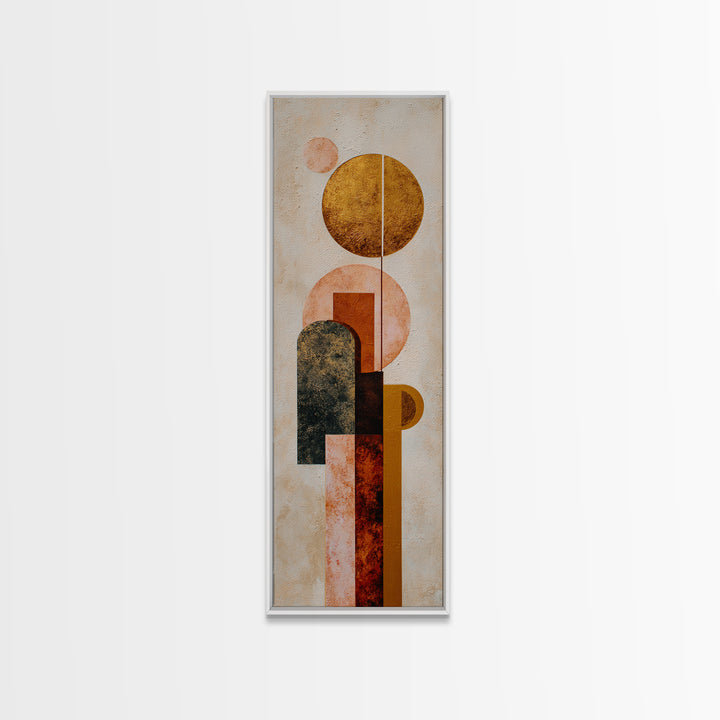 Minimal Moon over a Pale Ocean Framed Canvas Print, Minimalist Art, Wall Art, Living Room Decor, Fine Art, Minimal, MIN-1x3-69