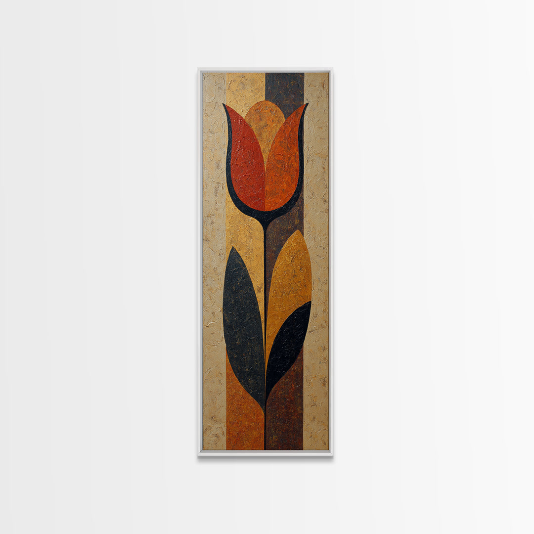 Single Flower Stem Canvas Print, Minimalist Art, Living Room Decor, Minimal, Modern Decor, Fine Art Print, Statement Artwork, MIN-1x3-72