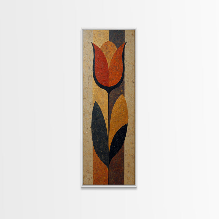 Single Flower Stem Canvas Print, Minimalist Art, Living Room Decor, Minimal, Modern Decor, Fine Art Print, Statement Artwork, MIN-1x3-72