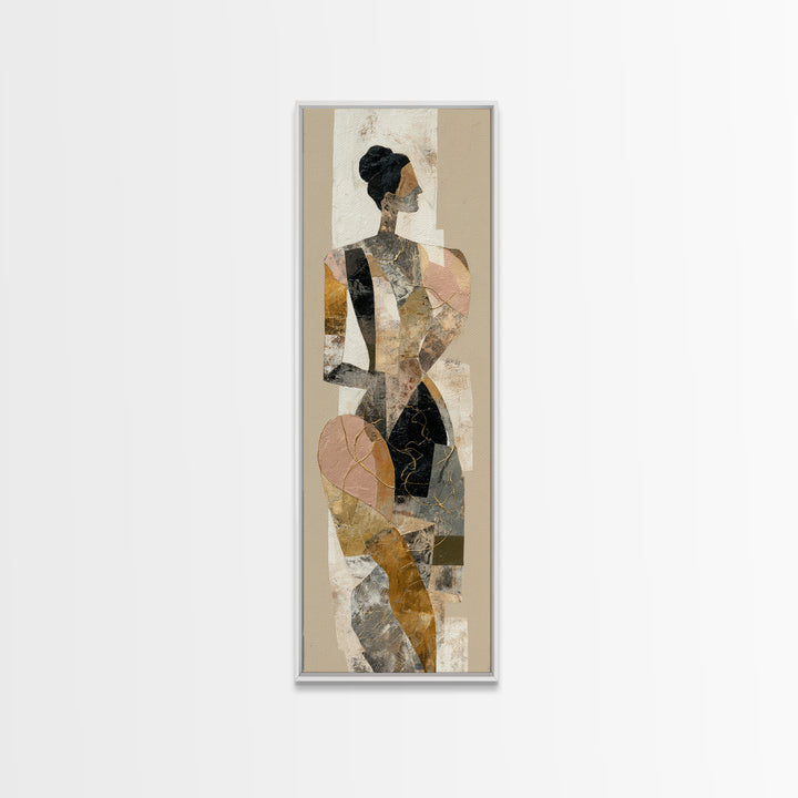 Single Gold Line Curve on Charcoal Canvas Print, Minimalist Art, Poster, Living Room Decor, Minimal, Boho, Canvas Tote Bag, MIN-1x3-77