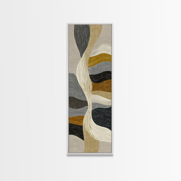 Two Overlapping Organic Shapes Framed Canvas Print, Minimalist Art, Abstract Painting, Living Room Decor, Fine Art, Minimal, MIN-1x3-79