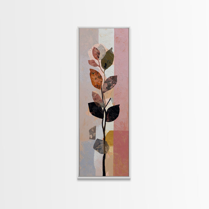 Minimal Branch Silhouette Framed Canvas Print, Minimalist Art, Statement Artwork, Living Room Decor, Fine Art, Minimal, MIN-1x3-87