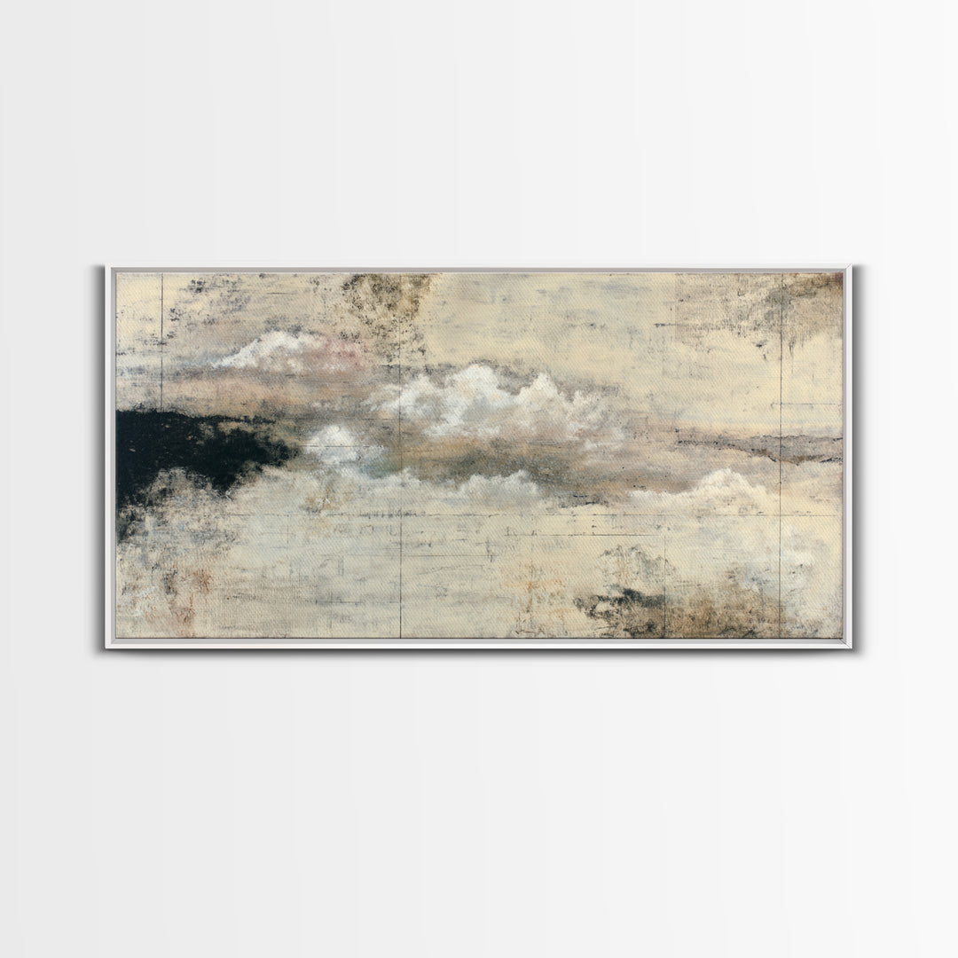 Small Cloud Study Canvas Print, Minimalist Art, Digital Prints, Living Room Decor, Minimal, Printable Art, Abstract Wall Art, MIN-2x1-17