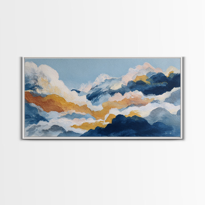 Small Cloud Study Canvas Print, Minimalist Art, Digital Prints, Living Room Decor, Minimal, Printable Art, Abstract Wall Art, MIN-2x1-41