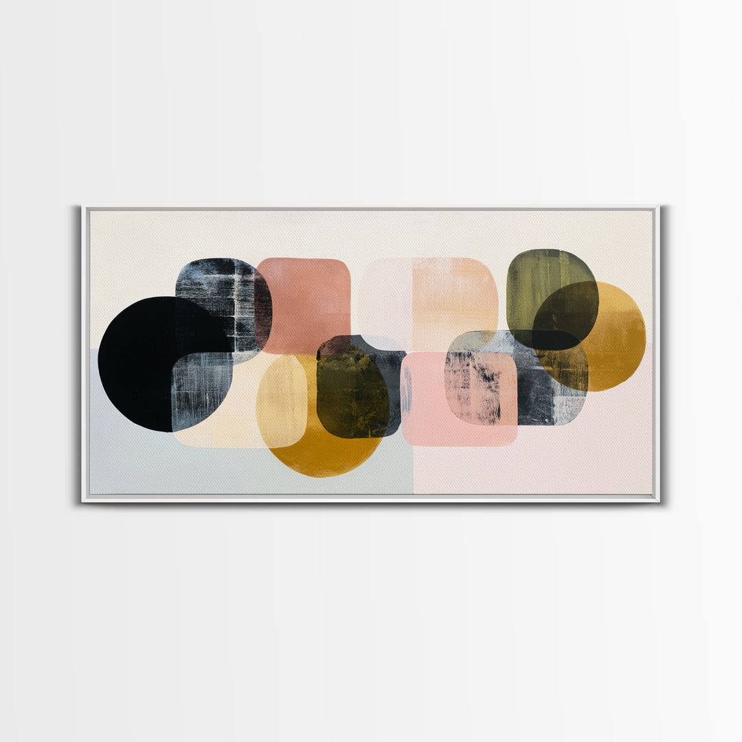 Single Brushstroke Circle Framed Canvas Print, Minimalist Art, Room Decor, Living Room Decor, Fine Art, Minimal, Art Print, MIN-2x1-42