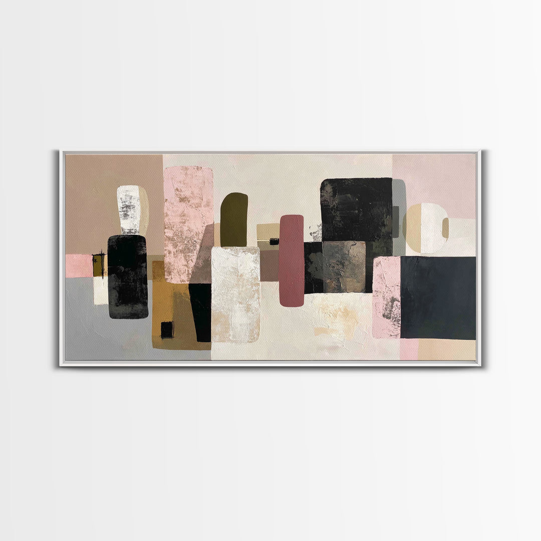 Quiet Stone Stack Framed Canvas Print, Minimalist Art, Abstract Art, Living Room Decor, Fine Art, Minimal, Modern Art, MIN-2x1-55