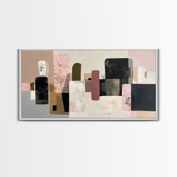 Quiet Stone Stack Framed Canvas Print, Minimalist Art, Abstract Art, Living Room Decor, Fine Art, Minimal, Modern Art, MIN-2x1-55