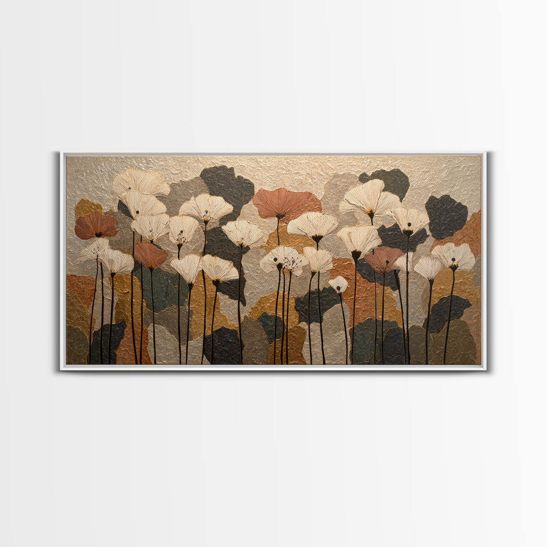 Single Flower Stem Framed Canvas Print, Minimalist Art, Digital Prints, Living Room Decor, Fine Art, Minimal, Printable Art, MIN-2x1-56