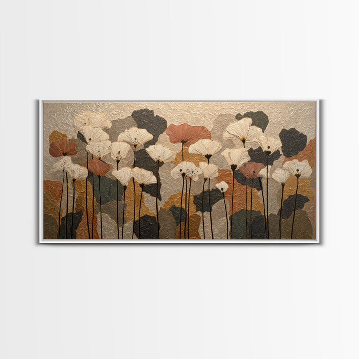 Single Flower Stem Framed Canvas Print, Minimalist Art, Digital Prints, Living Room Decor, Fine Art, Minimal, Printable Art, MIN-2x1-56