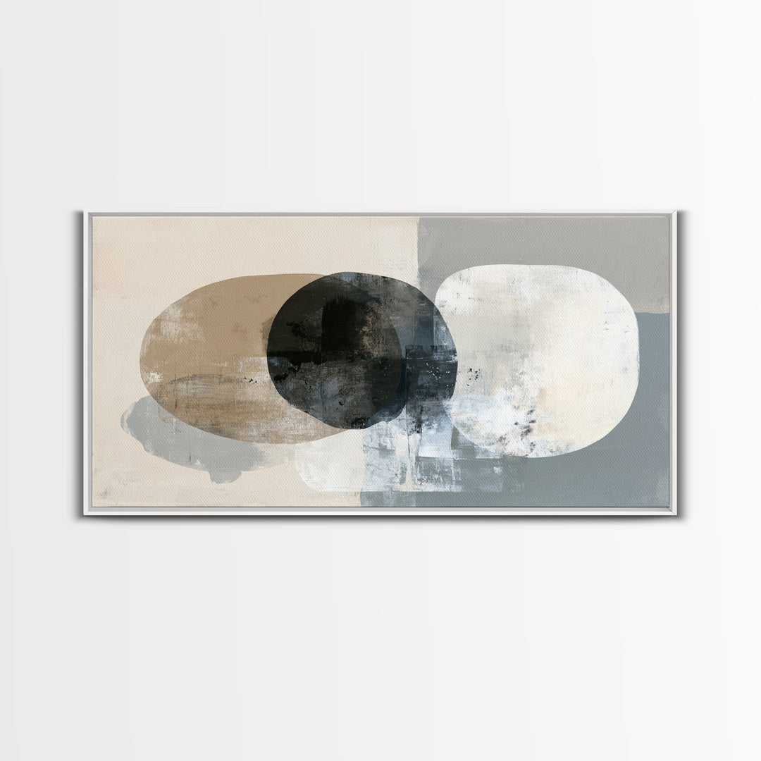White on White Plaster Texture Study Framed Canvas Print, Minimalist Art, Art Prints, Living Room Decor, Oil Painting, Minimal, MIN-2x1-60