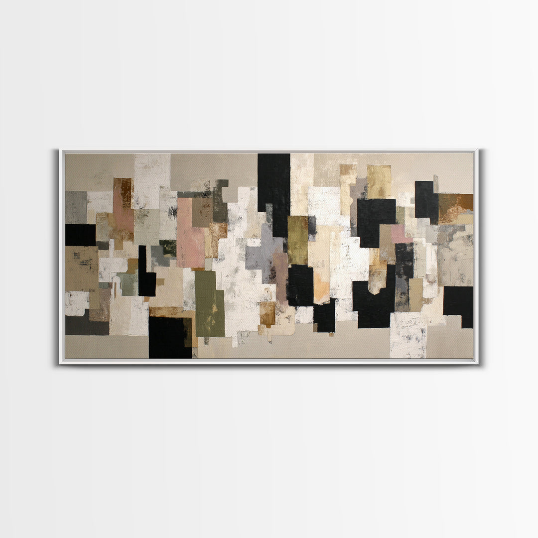 Black and White Cactus Silhouette Canvas Print, Minimalist Art, Art Print, Living Room Decor, Minimal, Abstract Wall Art, MIN-2x1-64